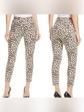 Frame Ali Ultra high rise cigarette skinny crop leopard new women 25 0